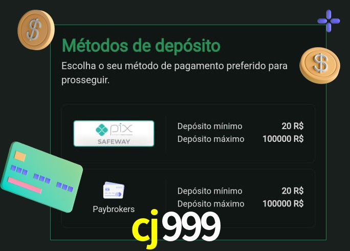 O cassino cj999 oferece uma grande variedade de métodos de pagamento